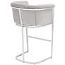 Studio 55D Reign 25 1/2" Wide Gray Velvet and Chrome Modern Bar Stool in scene