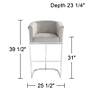 Studio 55D Reign 25 1/2" Wide Gray Velvet and Chrome Modern Bar Stool in scene