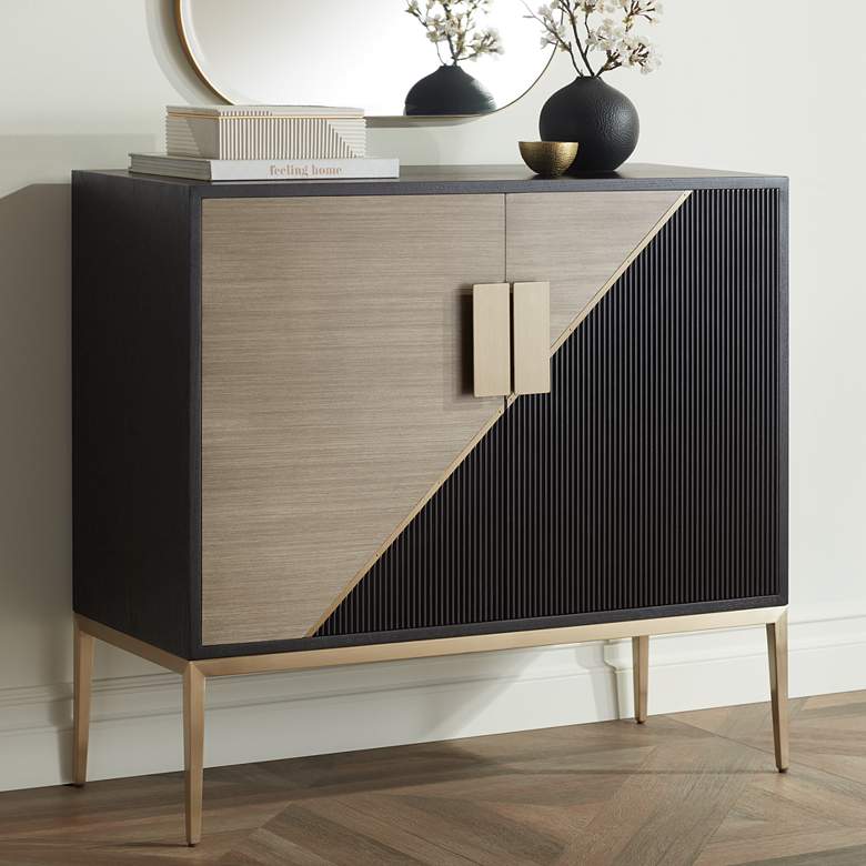 Image 1 Studio 55D Roma 39 1/2" Wide 4-Shelf Mid-Century Cabinet