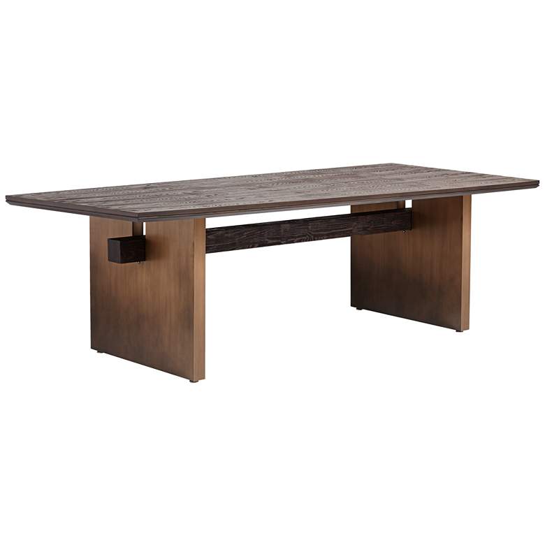 Image 3 Studio 55D Rustic Modern 94" Wide Wood Plank Dining Table