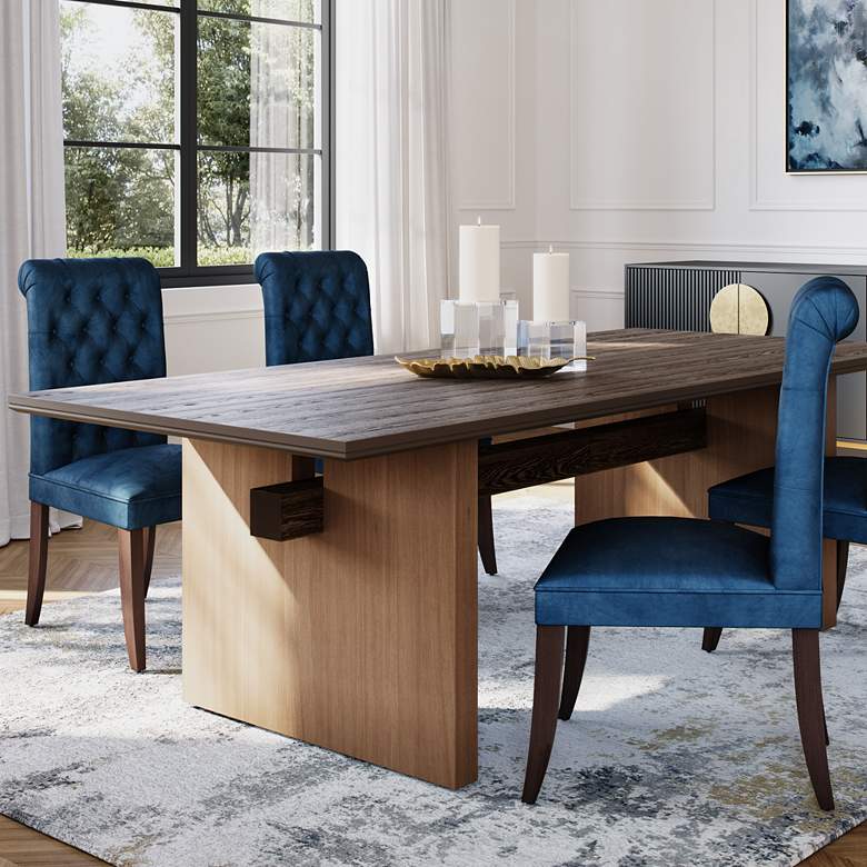 Image 1 Studio 55D Rustic Modern 94" Wide Wood Plank Dining Table