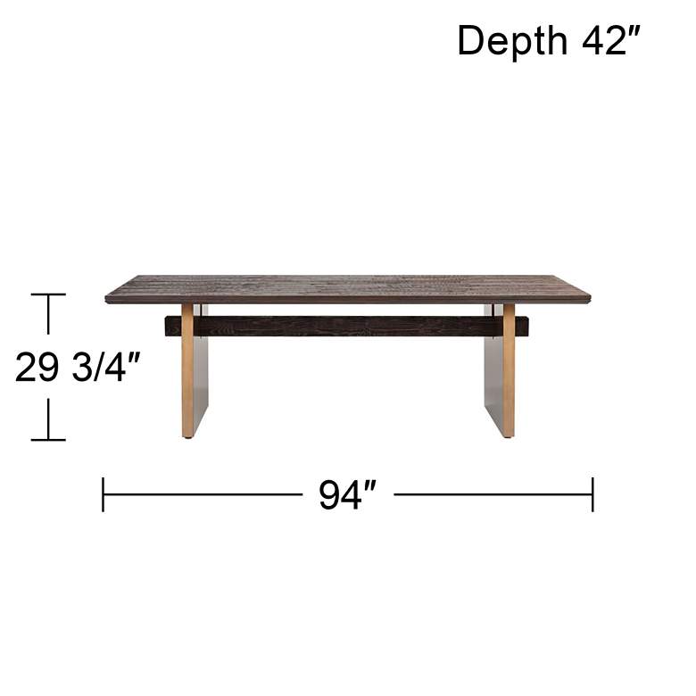 Image 7 Studio 55D Rustic Modern 94 inch Wide Wood Plank Dining Table more views