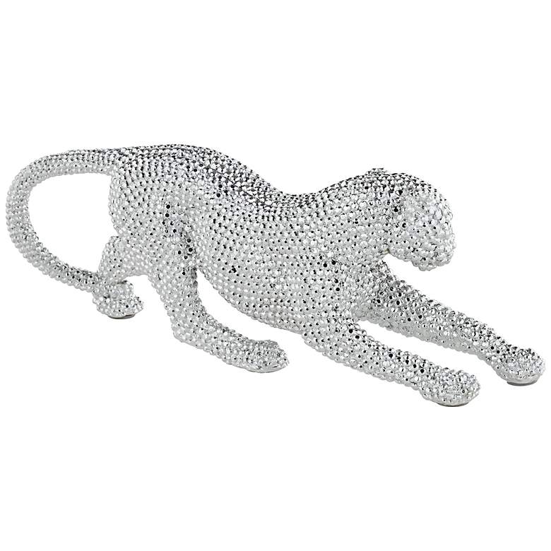Image 3 Studio 55D Silver Prowling Leopard 17 1/2" Wide Accent Sculpture more views