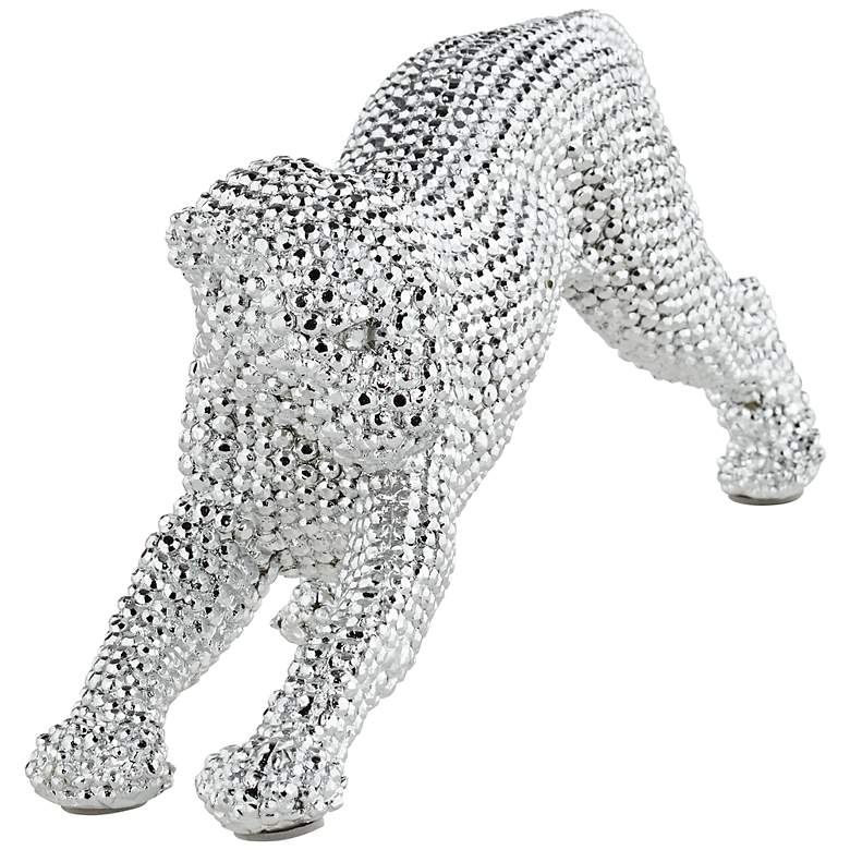 Image 4 Studio 55D Silver Prowling Leopard 17 1/2" Wide Accent Sculpture more views