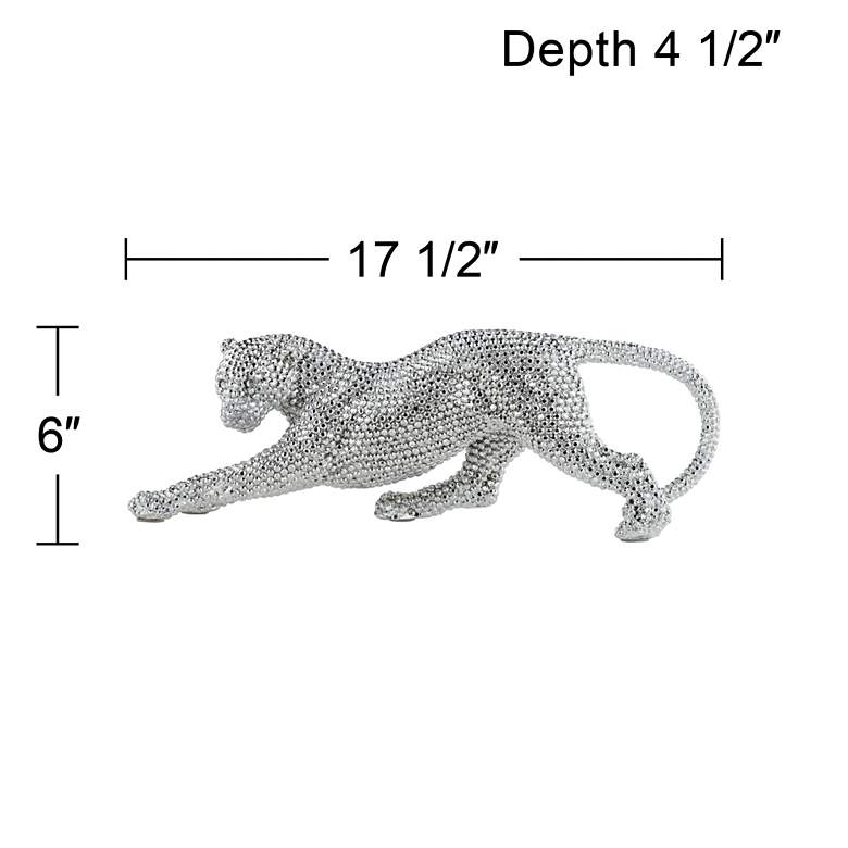 Image 5 Studio 55D Silver Prowling Leopard 17 1/2" Wide Accent Sculpture more views