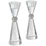 Studio 55D Stasia 7 1/4" High Crystal Candle Holders Set of 2