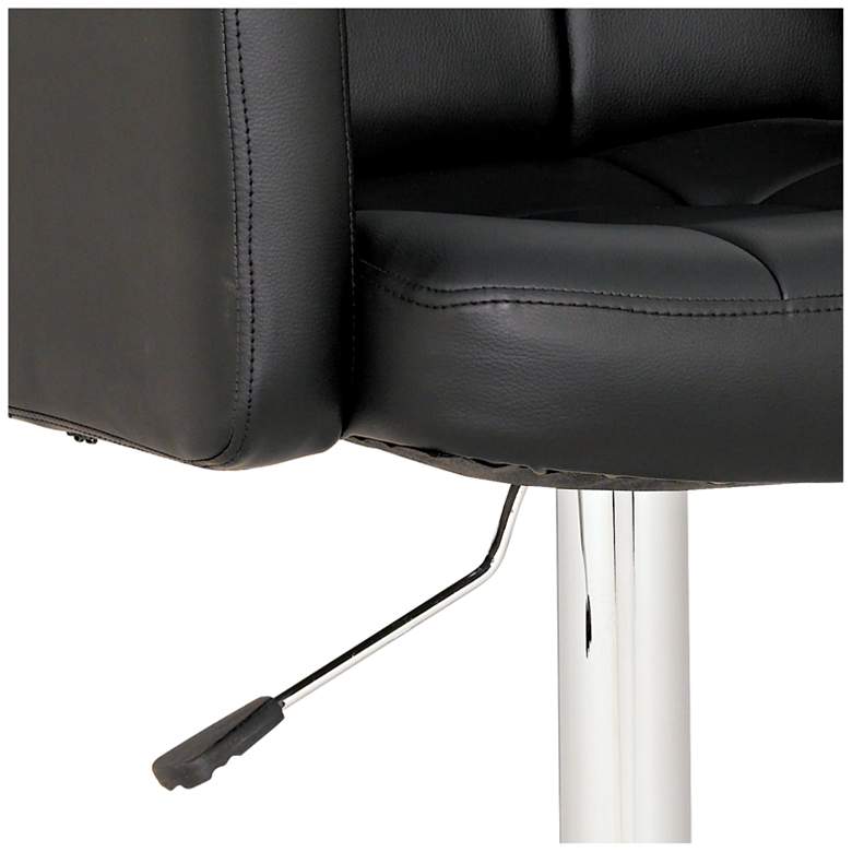 Image 4 Studio 55D Trek 22 1/2" Wide Black Faux Leather Swivel Bar Stool more views
