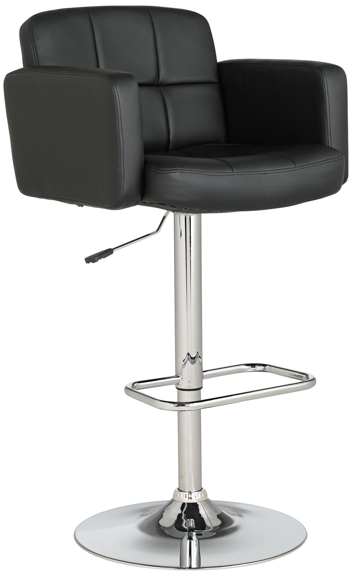 Studio 55D Trek 22 1/2" Wide Black Faux Leather Swivel Bar Stool in scene