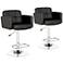 Studio 55D Trek Adjustable Black Faux Leather Swivel Bar Stools Set of 2