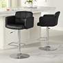 1_Studio 55D Trek Adjustable Black Faux Leather Swivel Bar Stools Set of 2