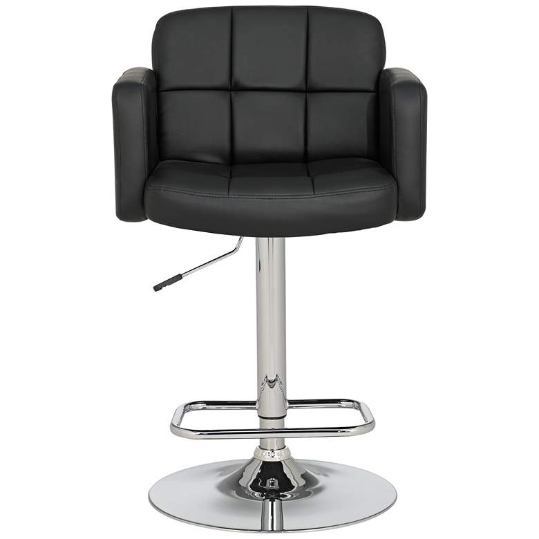 Image 5 Studio 55D Trek Adjustable Black Faux Leather Swivel Bar Stools Set of 2 more views