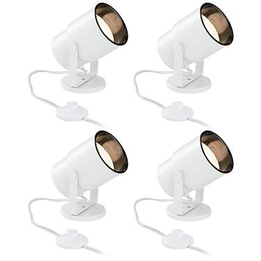 Studio 8"H White Adjustable Plug-in Accent Uplights Set of 4