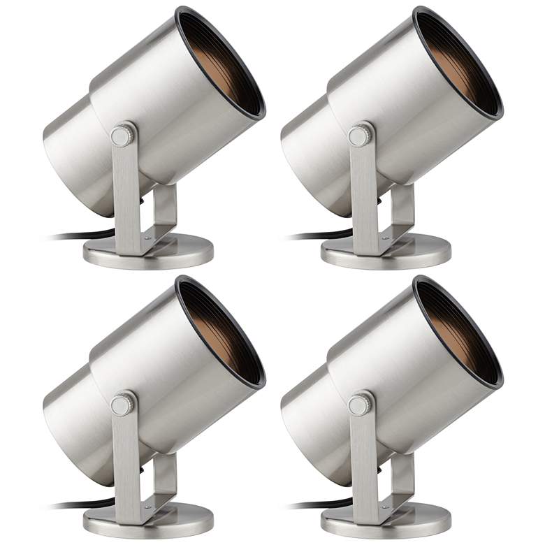 Image 1 Studio 8" Nickel Adjustable Plug-in Accent Uplights Set of 4