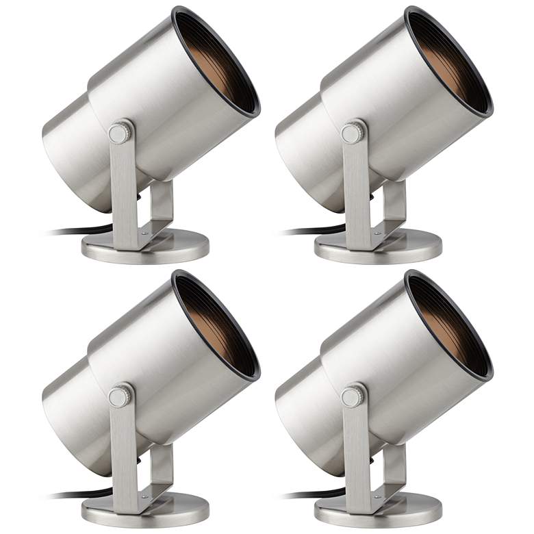 Image 1 Studio 8 inch Nickel Adjustable Plug-in Accent Uplights Set of 4