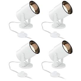 Image1 of Studio 8"H White Adjustable Plug-in Accent Uplights Set of 4
