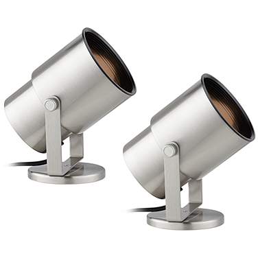 Studio 8" Nickel Adjustable Plug-in Accent Uplights Set of 2