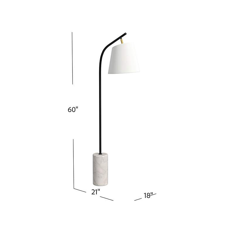 Image 7 Studio Black Floor Lamp with White Marble Base more views