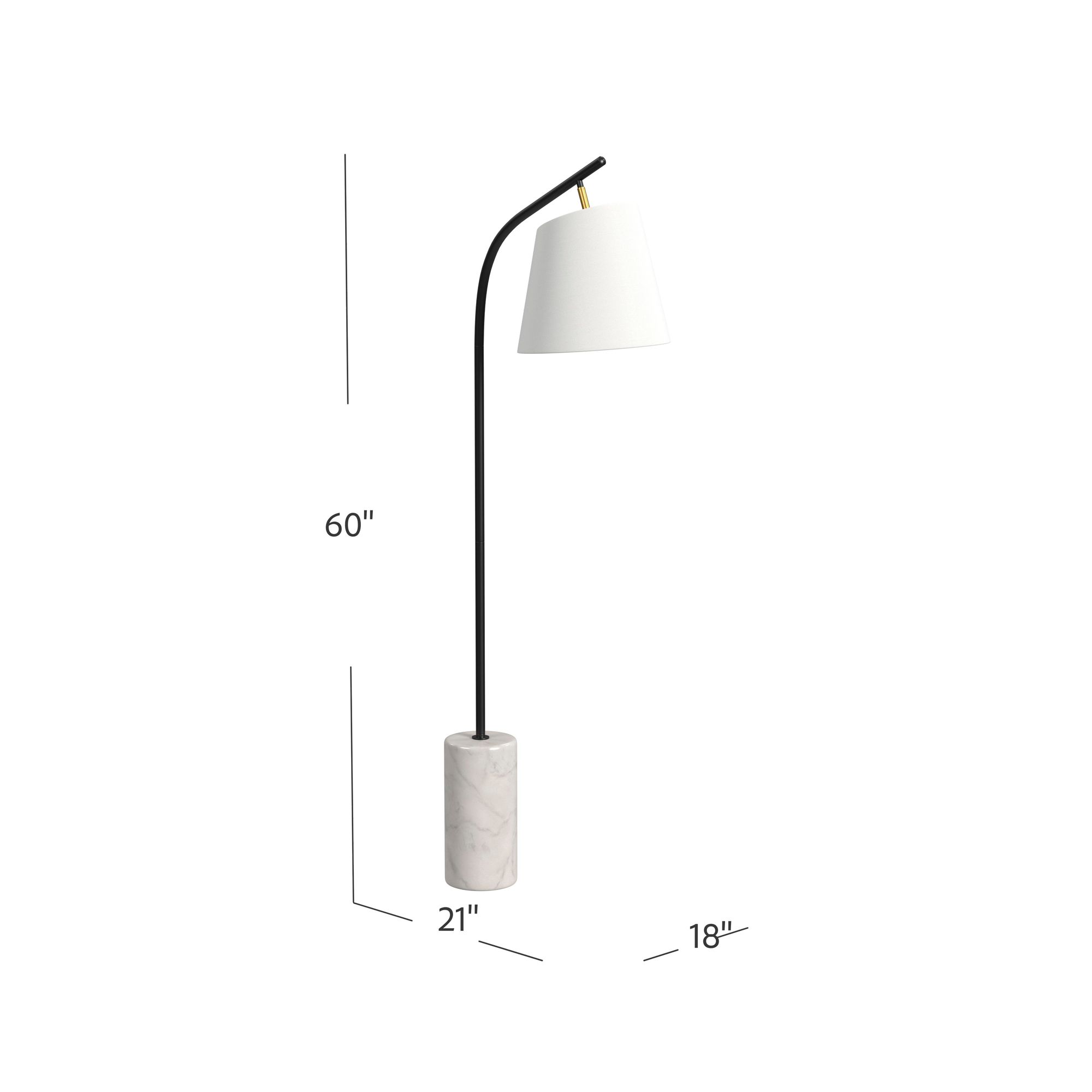 Studio Black Floor Lamp with White Marble Base in scene