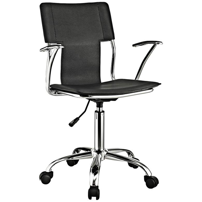 Image 1 Studio Chrome Black Swivel Office Chair