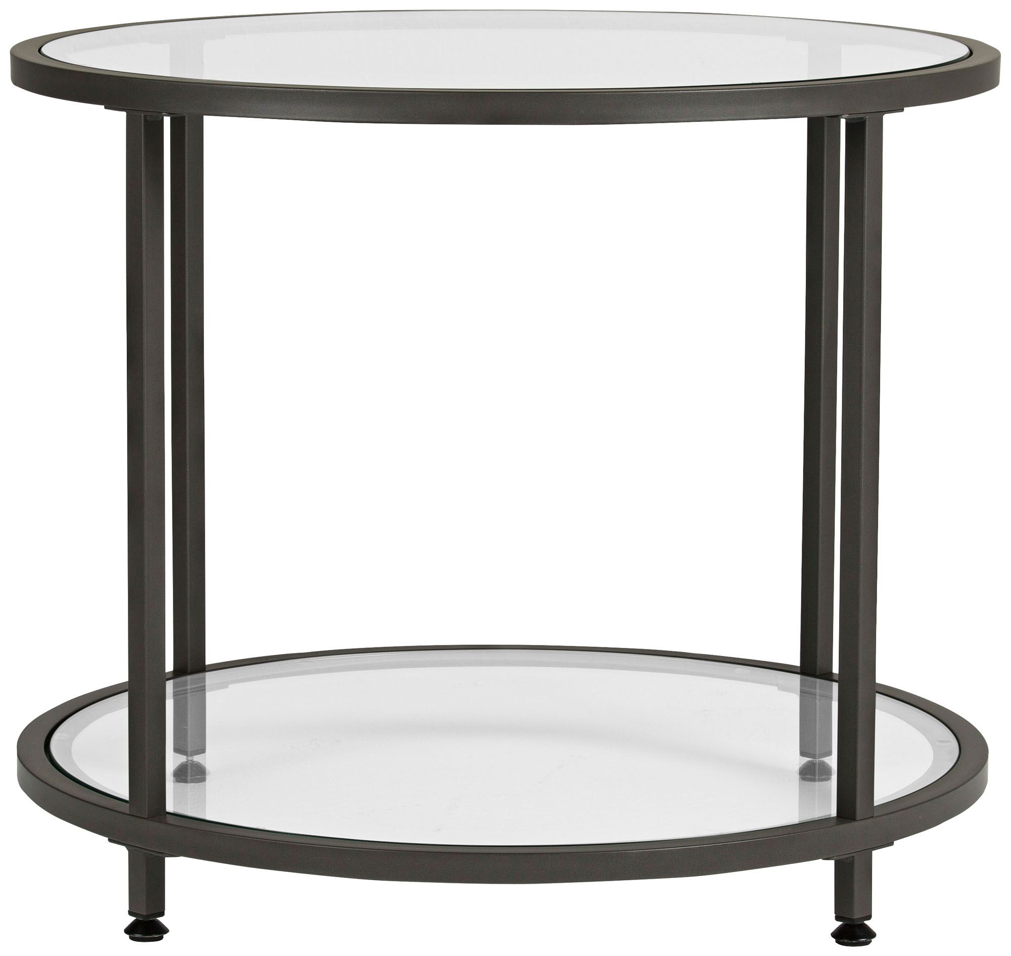 round pewter side table