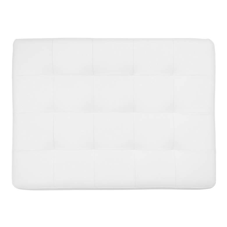 Image 4 Studio Designs Home Newel 30" Chrome and White Leather Modern Ottoman more views