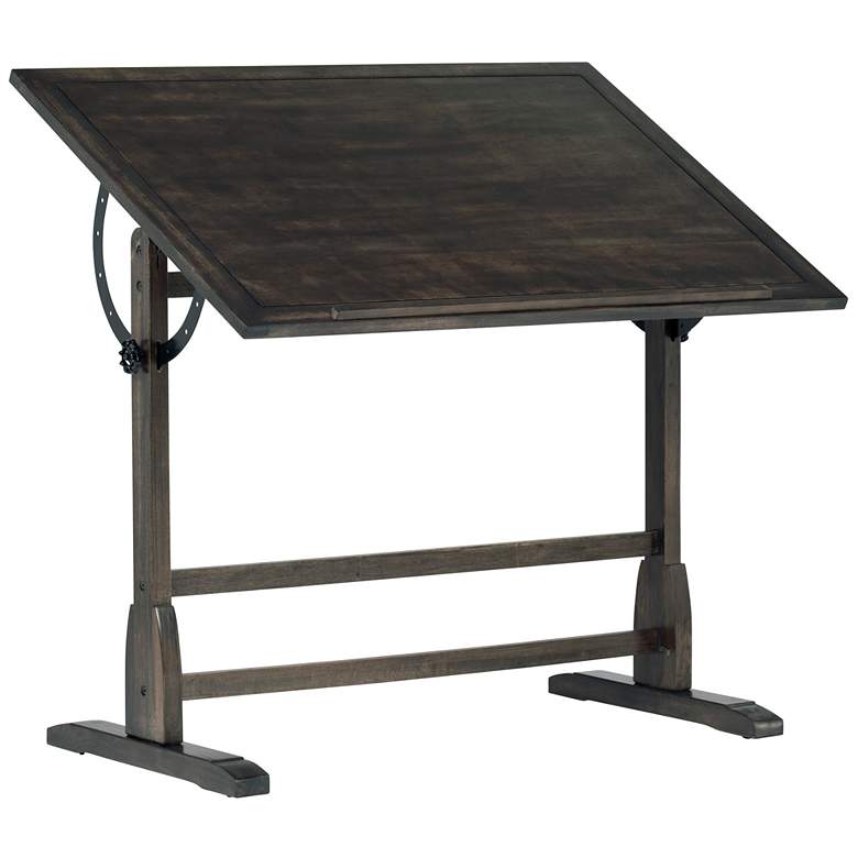 Image 1 Studio Designs Vintage Wood Desk with 42" x 30" Adjustable Top-Black