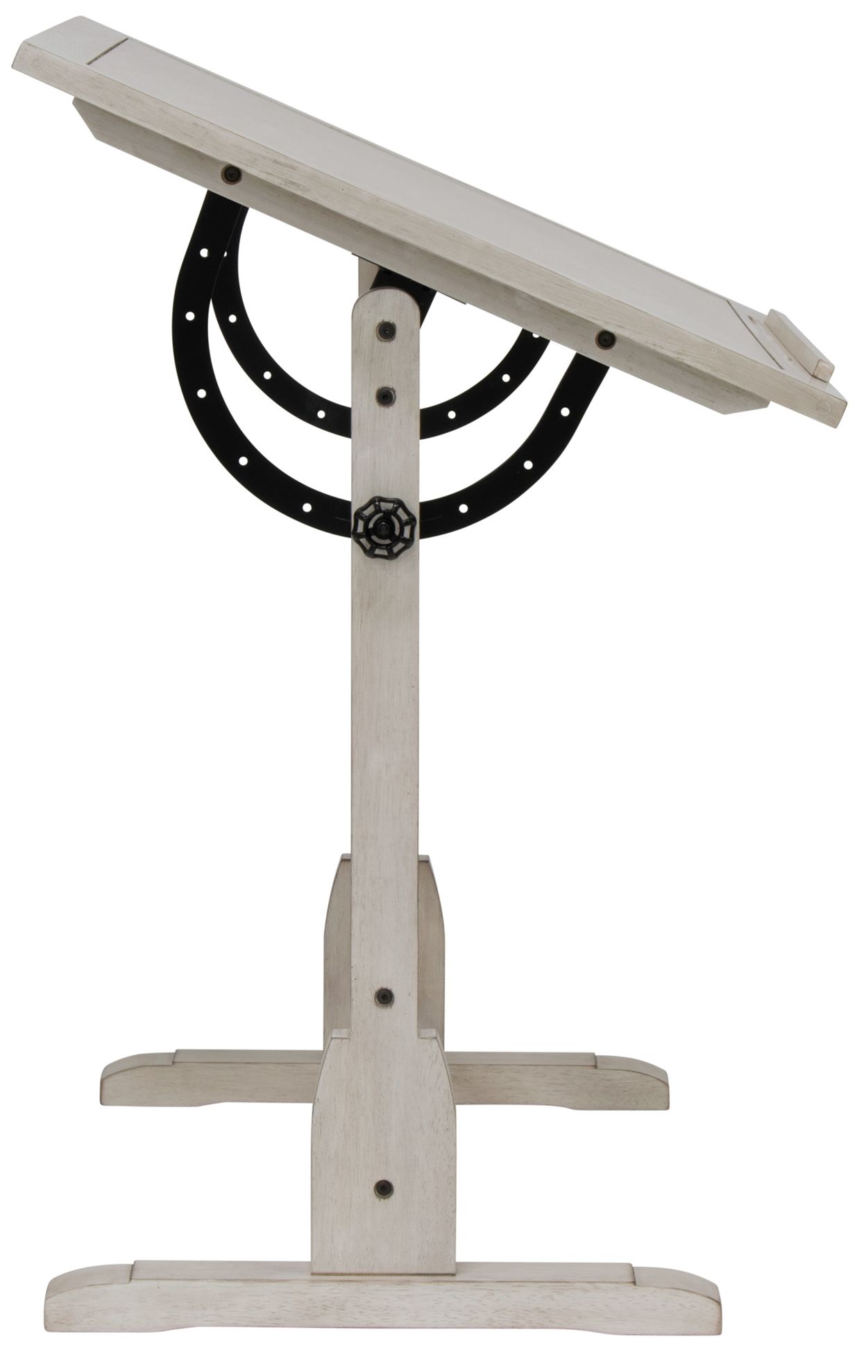 Studio Designs Vintage Wood Table with 42" x 30"  Adjustable Top-White