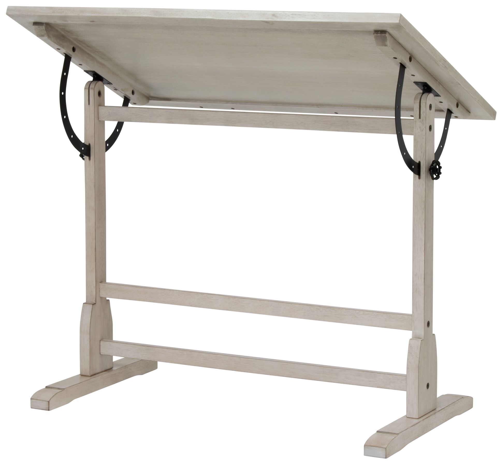 Studio Designs Vintage Wood Table with 42" x 30"  Adjustable Top-White