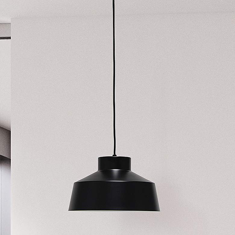 Image 1 Studio Loft 11 3/4" Wide Black Metal Mini Pendant
