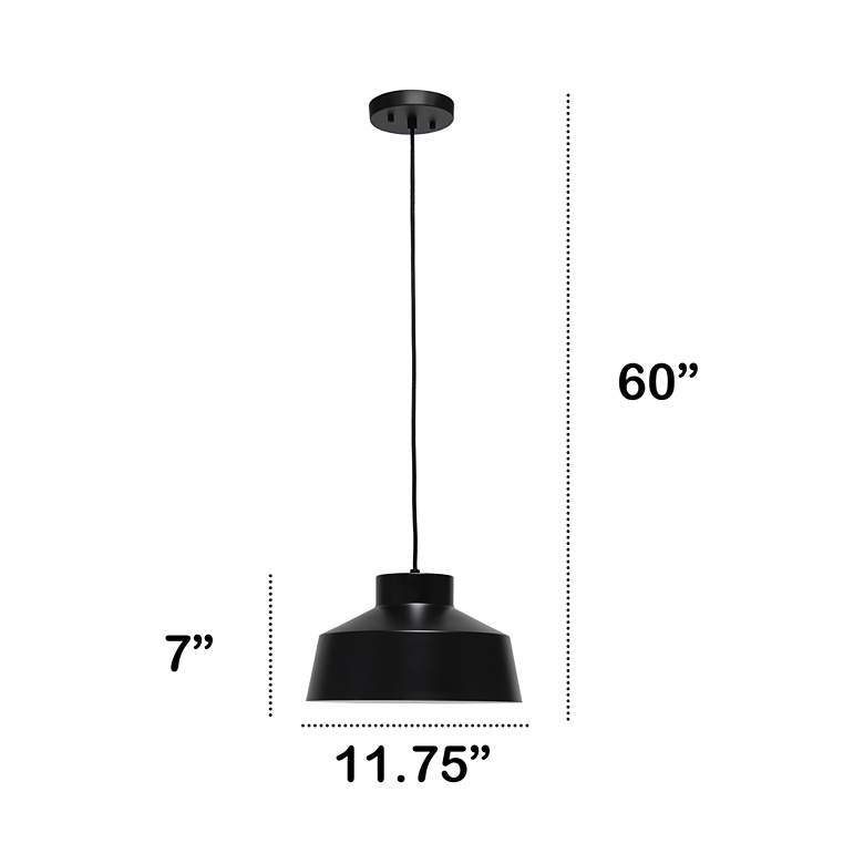 Image 6 Studio Loft 11 3/4" Wide Black Metal Mini Pendant more views