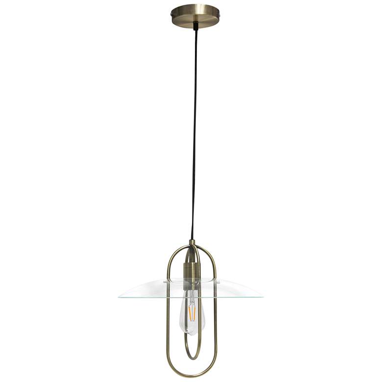 Image 2 Studio Loft 13 1/2" Wide Antique Brass Metal Pendant Light