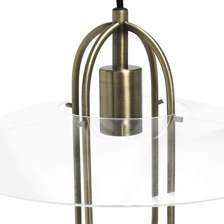 Image 4 Studio Loft 13 1/2" Wide Antique Brass Metal Pendant Light more views