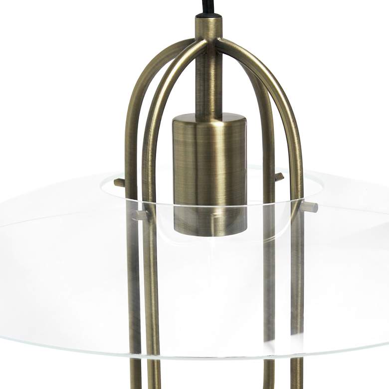Image 6 Studio Loft 13 1/2" Wide Antique Brass Metal Pendant Light more views
