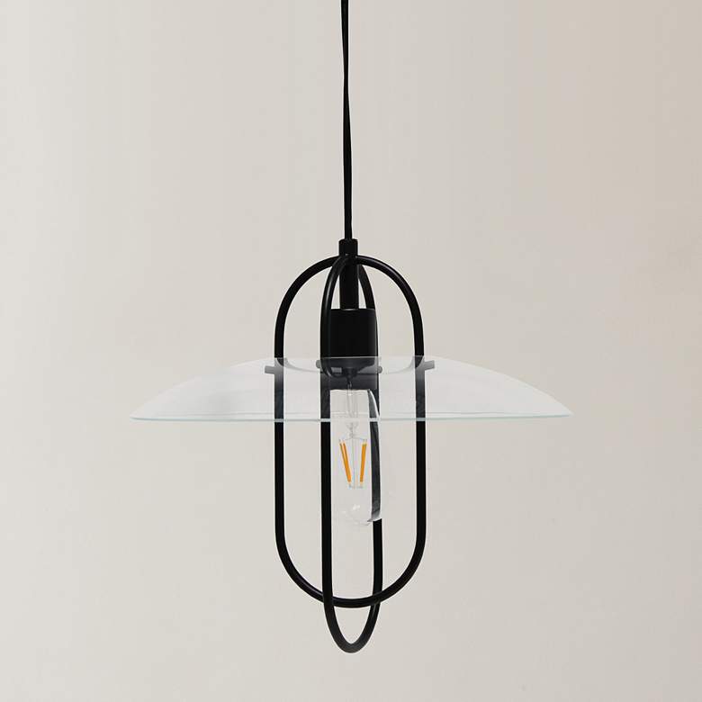 Image 1 Studio Loft 13 1/2" Wide Black Metal Pendant Light