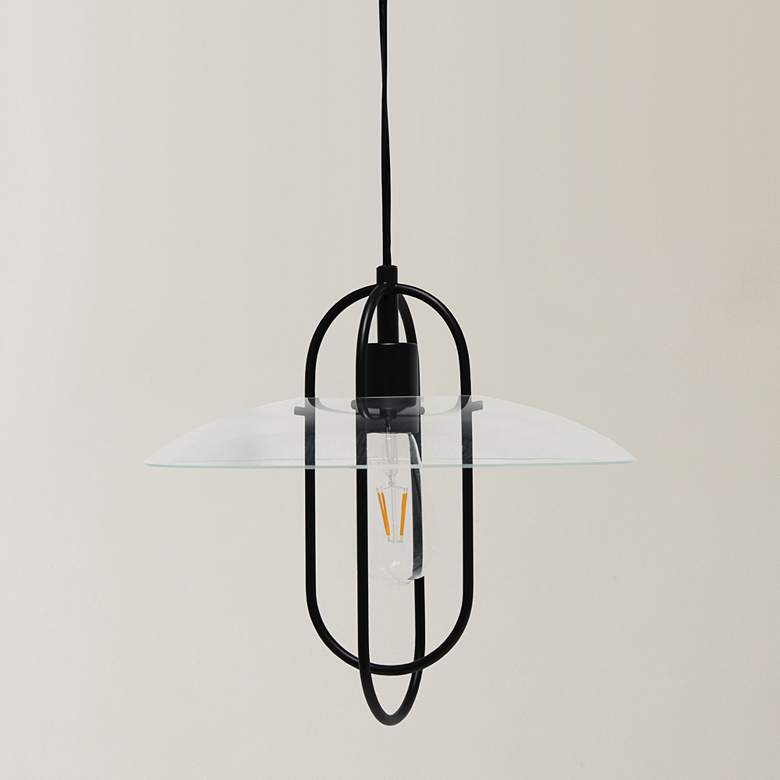 Image 1 Studio Loft 13 1/2 inch Wide Black Metal Pendant Light