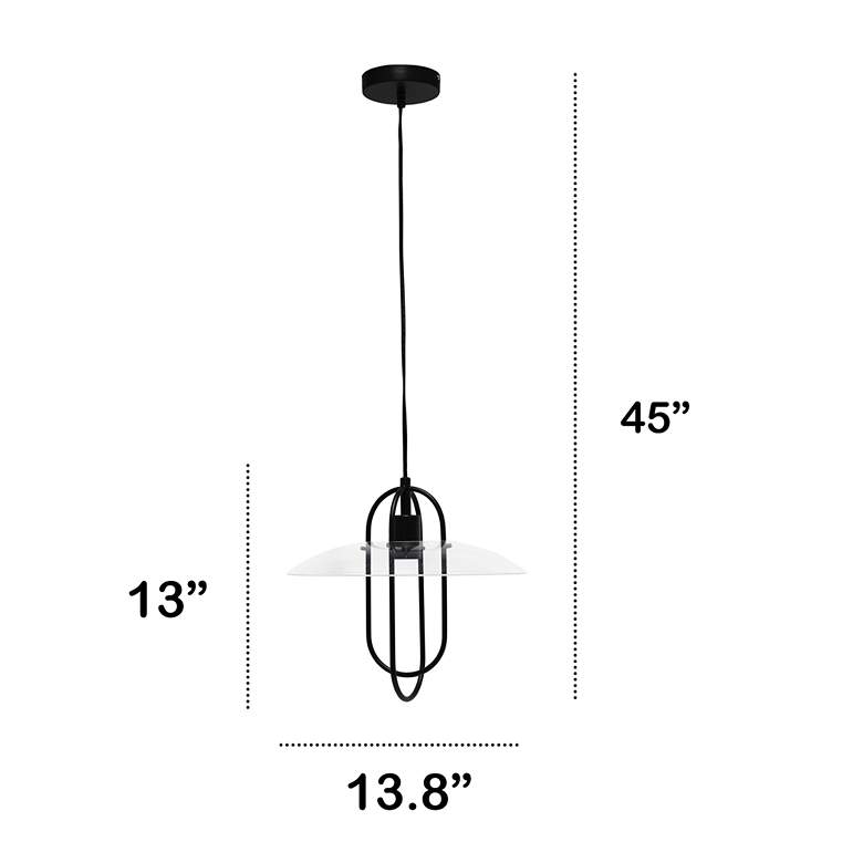 Image 5 Studio Loft 13 1/2" Wide Black Metal Pendant Light more views