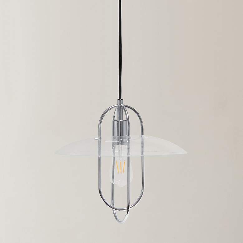 Image 1 Studio Loft 13 1/2" Wide Chrome Metal Pendant Light