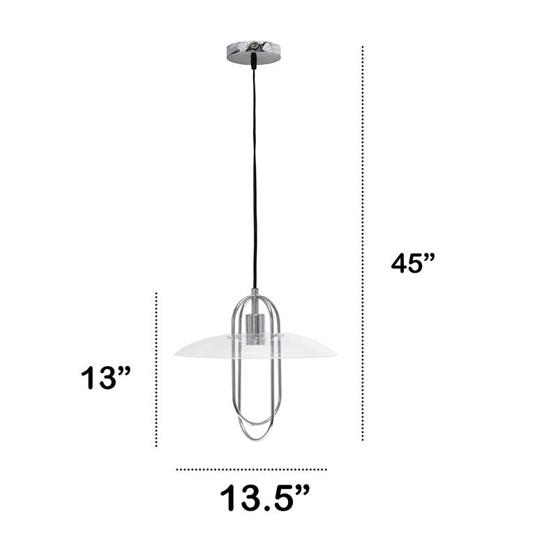 Image 4 Studio Loft 13 1/2" Wide Chrome Metal Pendant Light more views