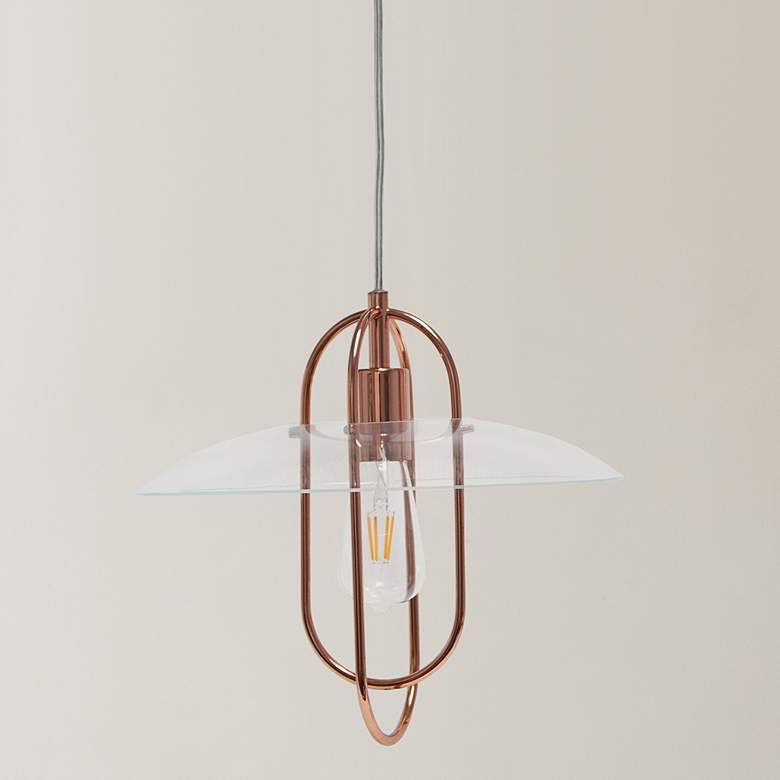 Image 1 Studio Loft 13 1/2 inch Wide Rose Gold Metal Pendant Light