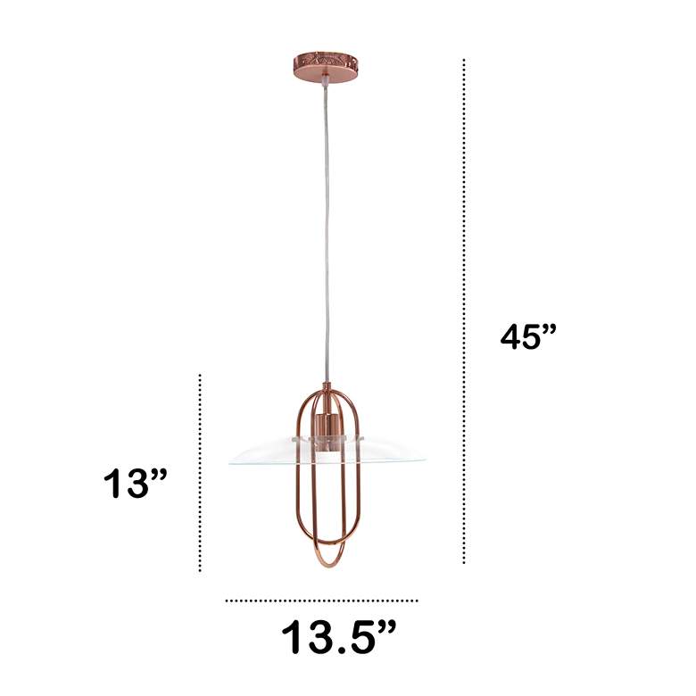 Image 6 Studio Loft 13 1/2" Wide Rose Gold Metal Pendant Light more views