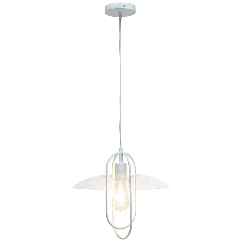 Image 2 Studio Loft 13 1/2 inch Wide White Metal Pendant Light