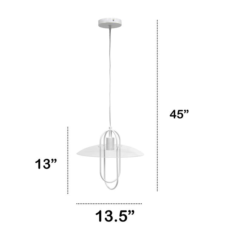 Image 6 Studio Loft 13 1/2" Wide White Metal Pendant Light more views