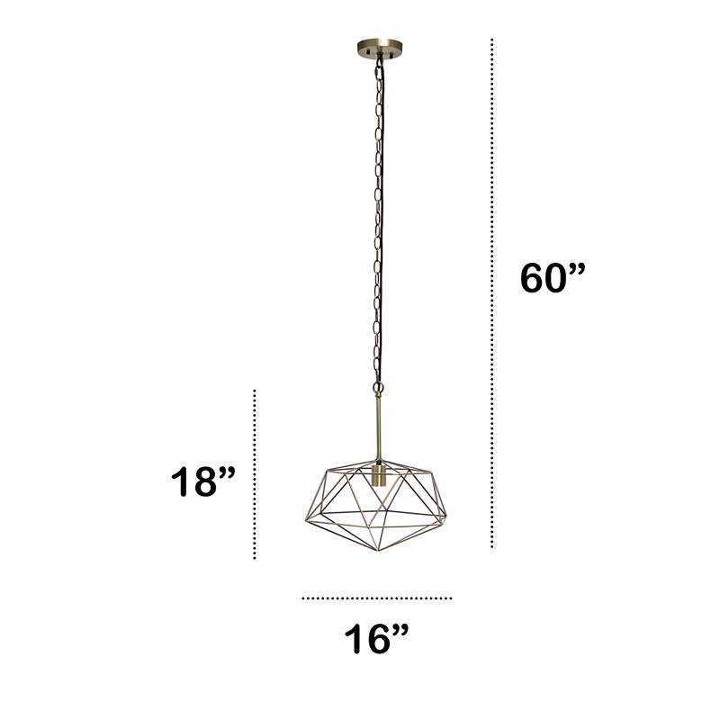 Image 6 Studio Loft 16" Wide Antique Brass Metal Pendant Light more views