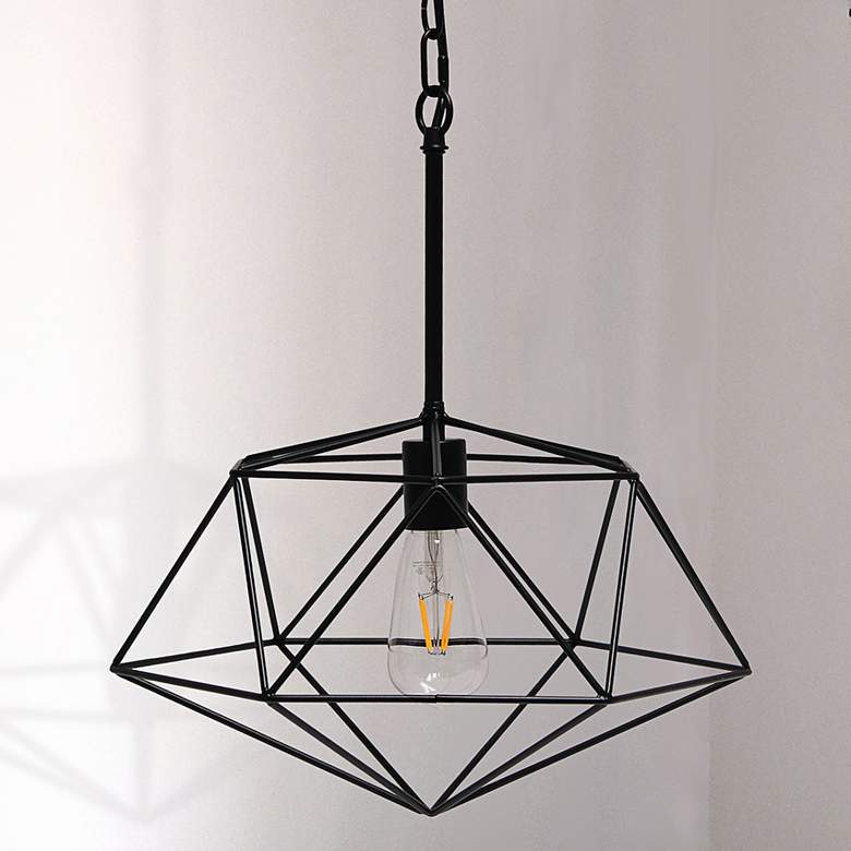Image 1 Studio Loft 16" Wide Black Metal Pendant Light