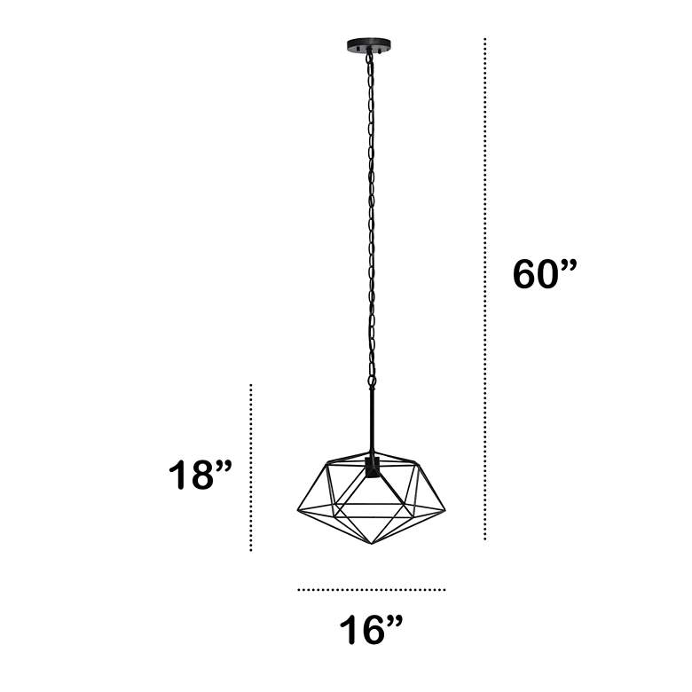 Image 6 Studio Loft 16" Wide Black Metal Pendant Light more views