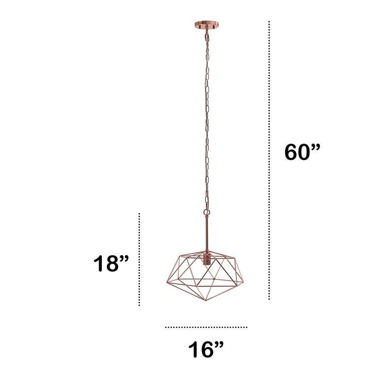 Image 6 Studio Loft 16 inch Wide Rose Gold Metal Pendant Light more views