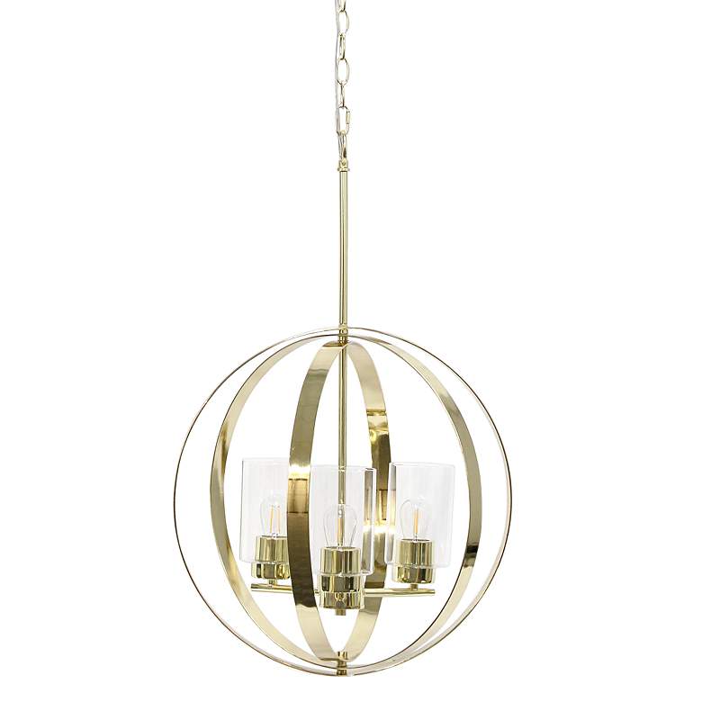 Image 2 Studio Loft 18" Wide Gold Metal 3-Light Pendant