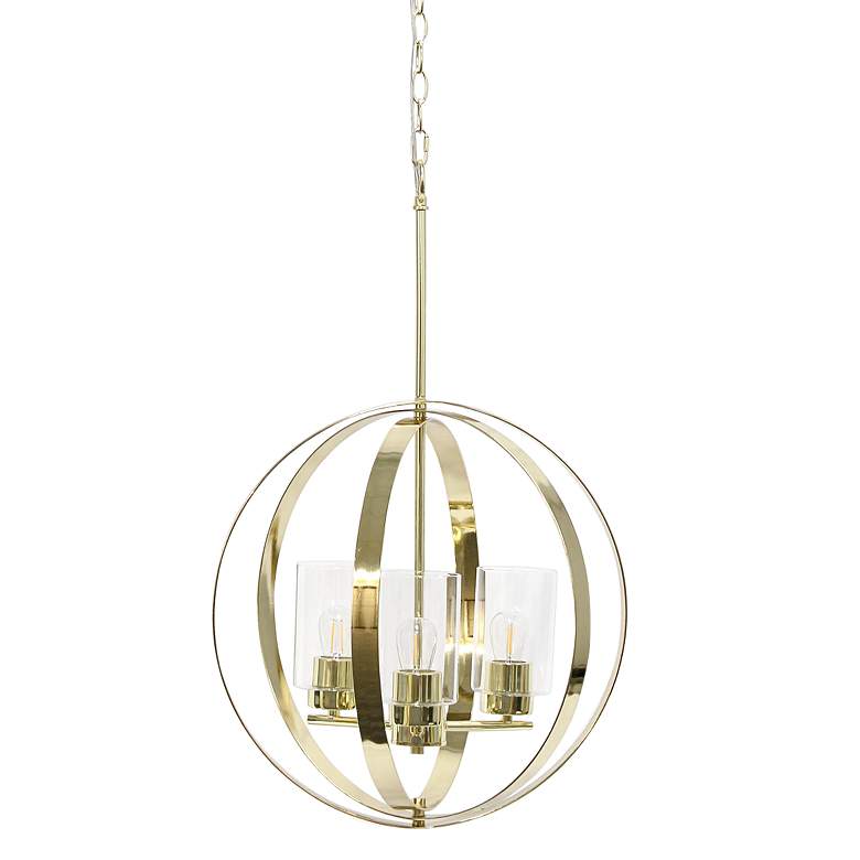 Image 2 Studio Loft 18 inch Wide Gold Metal 3-Light Pendant