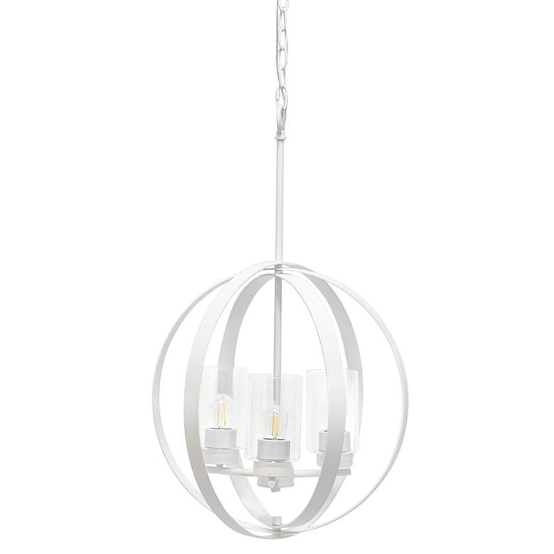 Image 2 Studio Loft 18" Wide White Metal 3-Light Pendant
