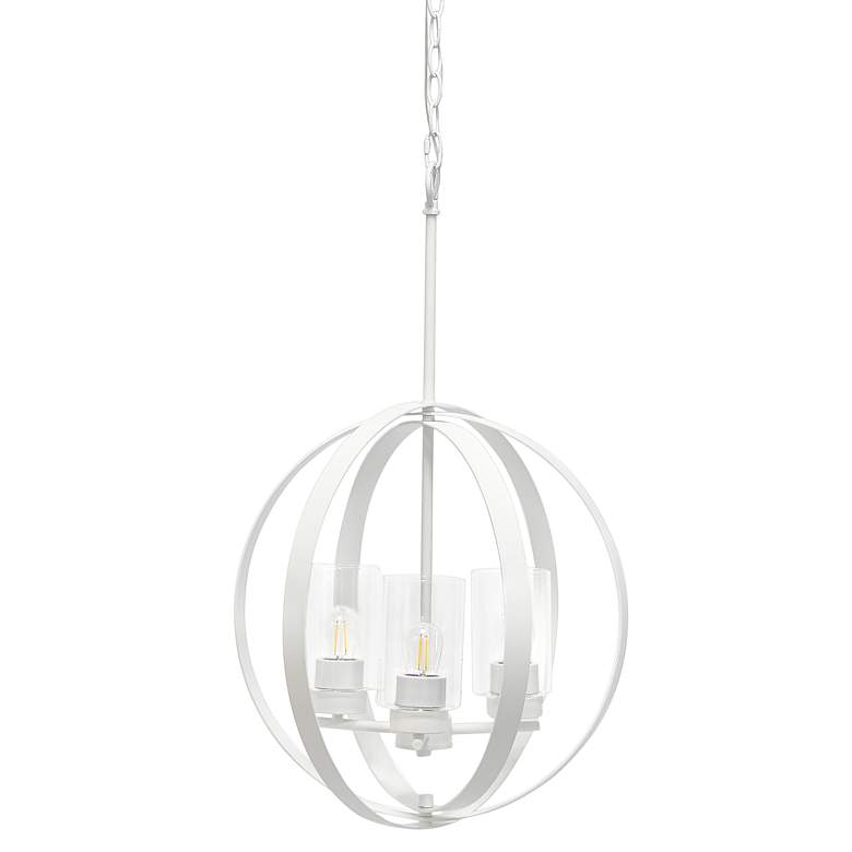 Image 2 Studio Loft 18 inch Wide White Metal 3-Light Pendant